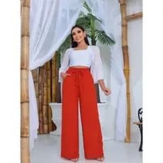Calça Pantalona  Duna Feminina Alfaiataria Wide Leg