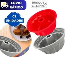 Kit 2 Formas para Bolo Pudim Assadeira Dobrável Molde de Silicone Resistente Forma Assadeira Bacia