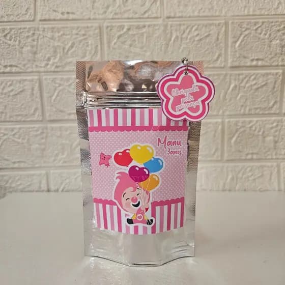 Saquinho Metalizado Palhaço Plim Plim Personalizado/Lembrancinha de festa Personalizado/PERSONALIZADOS Palhaço Plim Plim