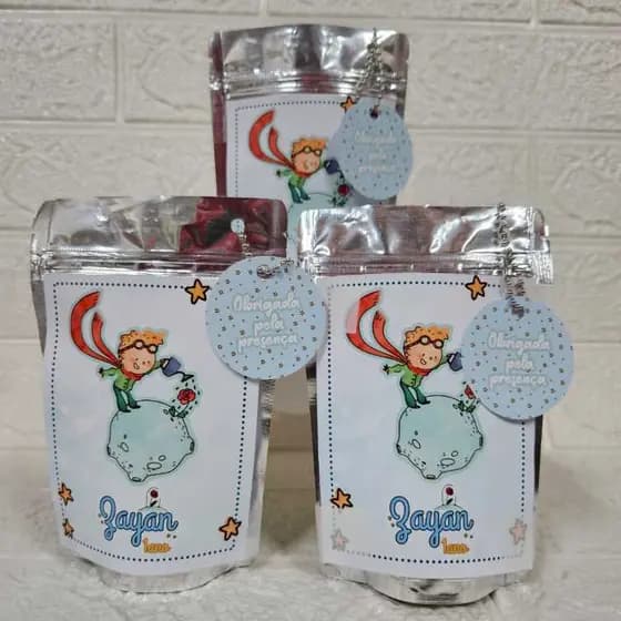 Saquinho Metalizado O Pequeno Príncipe/Lembrancinha de Festa O Pequeno Príncipe /Personalizados O Pequeno Príncipe