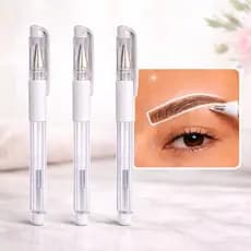 Kit 3 Canetas Gel Branca para Sobrancelha Profissional Mapeamento Precisão Não Borra