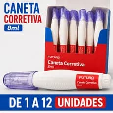 Caneta Corretiva 8ml Rende Mais Ponta Metálica Secagem Rápida 1 a 12 Unidades Escritório Estudos Provas Escrita Correção