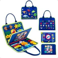 Brinquedo Montessori Infantil Maleta Sensorial Educativa de Atividades