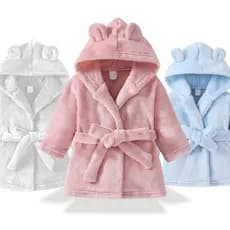 Roupão de Bebe Infantil Quentinho Antialergico com Capuz e Cinto