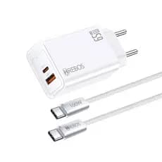 Carregador Turbo 65w Gan Hrebos Notebook Macbook iPhone 15 16 + Cabo Usb-c 100w Original Anatel Maxion Charge