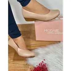 Sapato Feminino Modare Ortopédico Anabela Ultraconforto Branco Preto Confortável Original