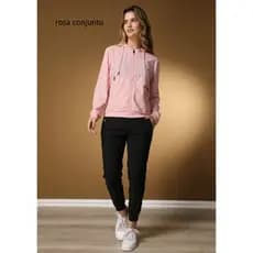 Corta Vento Feminina conjunto  Sem Marca Lisa Esportes Uniforme Academia