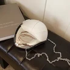 Nova bolsa de cosméticos da moda, bolsa transversal feminina, espelho oval, ovo de ganso