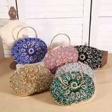 Bolsas Bolsa Clutch de festa de mão colorida diamante com brilho joias minçanga carteira fecho