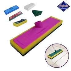 Kit 2 a 6 Rodo abrasivo esfregão lava piso mop limpeza fibra multiuso cera azulejo vidro porcelanato