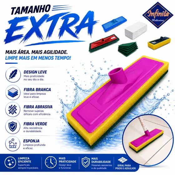 1 a 3 Rodo abrasivo esfregão lava piso mop limpeza banheiro vidro piscina porcelanato