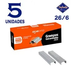 Kit 1 a 5 Grampo para grampeador 26/6 escritório papelaria escolar galvanizado