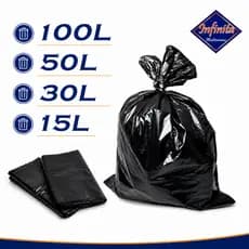 1 a 4 pacote Saco de lixo resistente preto pacote vários tamanhos