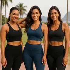 Kit 3 Top Academia Feminino Roupa de Academia Feminina Alta Sustentação Cós Largo Forro Costas Nadador