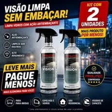 Kit Limpa Vidros Antiembaçante Carro Box Espelho Perfect Vision