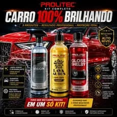 Kit Premium Limpeza Automotiva Shampoo Cera e Pretinho Gloss