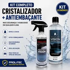 Kit Cristalizador de Vidros Repelente Chuva e Antiembaçante Prolitec