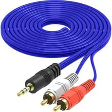 Cabo P2 X 2 Rca Áudio Auxiliar Som Estereo 1,5 Metros Reforçado Macho