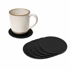 Kit 6 Porta Copo Redondo Couro PU 10cm Caneca Taça Descanso Suporte Proteção Mesa Cozinha Casa