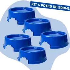 Kit 5 Comedouro Bebedouro Pet Cachorro Gato Pote Ração Água 500ml