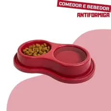 Comedouro Bebedouro Duplo Antiformiga Cachorro Gato 250ml Pet 2 Em 1