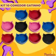 Kit 10 Comedouro Pet Gatinho 150ml Pote Ração Gato Cachorro Tigela Alimentador Pet