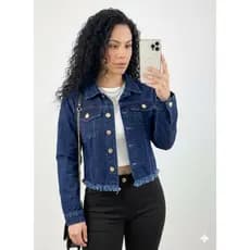 Jaqueta Casaco Jeans Feminina