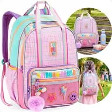 Mochila Escolar Unicórnio Feminina Decorações 4D Material Escolar 2026 Adolescente