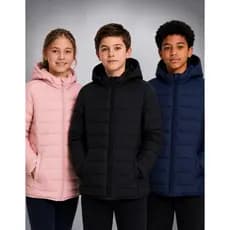 Jaqueta Infantil Peluciada Bobojaco Puffer Casaco De Inverno Impermeável Com Capuz