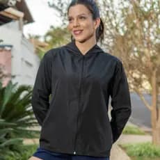 Corta Vento Feminino Jaqueta Com Capuz Bolso Lateral Casual Academia Esportiva Motoqueira Trabalhar Entrega Rapida