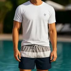 Conjunto Camiseta 30.1 Short Tactel Masculino Praia Piscina Secagem Rápida Academia Treino Corrida
