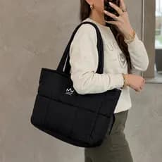 Bolsa Feminina Universitária Tote Puffer Grande Estilo Casual Confortável Versátil Dia Dia Promoção Pronta Envio