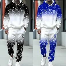Kit 2 Conjunto Moletom Blusa Capuz Bolso Canguru E Calça Jogger Macia Quente Inverno Moderna Splash