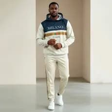Kit Inverno Masculino Conjunto Moletom Blusa Canguru Calça Milano Esportivo Moda Casual Capuz Bolso