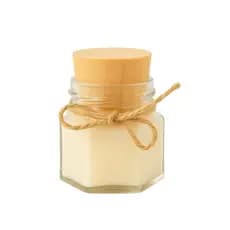 24 Potinhos de Vidro 40ml com Tampa Madeira Sextavado Para Velas Lembrancinhas de Casamento Chá de Bebê Lembrancinhas