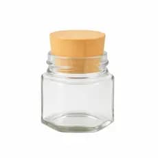 12 Potinhos de Vidro 40ml com Tampa Madeira Sextavado Para Velas Lembrancinhas de Casamento Chá de Bebê Lembrancinhas