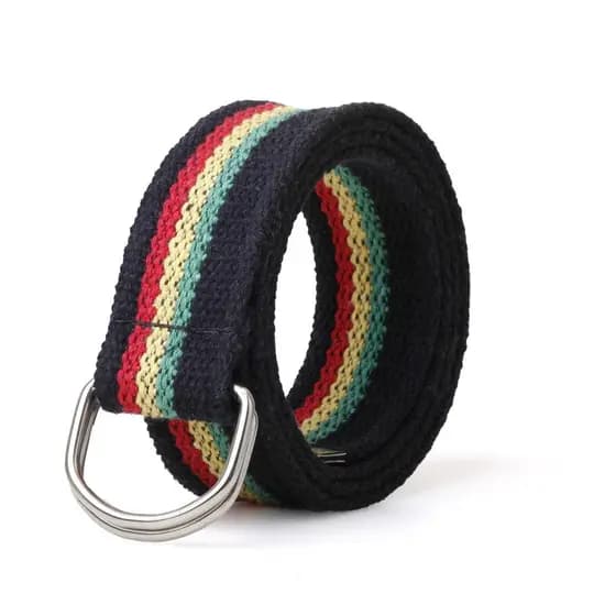Cinto Gorgurão Mesclado Reggae Masculino em Meia Argola