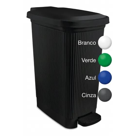 Lixeira 20 Litros Com Pedal Reforçada Tampa Cesto de Lixo Grande Cozinha Banheiro Escritório Plástico Resistente Premium