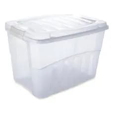 Caixa Organizadora Plástica 20L Com Tampa e Trava Plasútil Transparente Multiuso Alta resistente