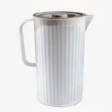 Jarra Canelada Com Tampa Cinza Claro  1,5L / 2,5L Com Tampa Elegante para água, suco, refrigerante etc
