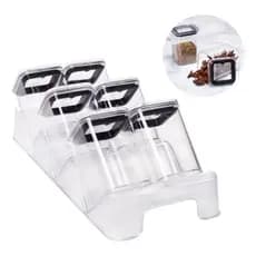 Conjunto Organizador De Temperos 7 Peças Com Suporte Para Armário E Bancada resistente premium
