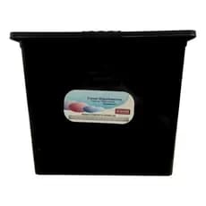 Caixa Organizadora Grande 28 Litros Plastica Preta Multiuso Com Tampa P/ Guardar Roupa Cobertor Toalha Brinquedo Organiz