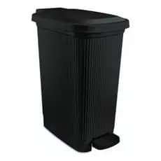Cesto De Lixo Banheiro Canelado 7 litros Com Pedal Lixeira Preta Slim Moderna Luxo Quarto Cozinha Escritório Antiodor