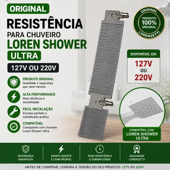 Resistência LOREN ULTRA Loren Shower Multitemperaturas e Eletrônico 127V OU 220V -PR