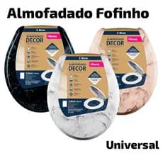 Tampa de Vaso Fofinho Almofadado Assento Sanitário Decorado Marmorizado 3 Cores Marmorizadas
