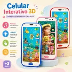 Brinquedo Celular Infantil  Musical com Imagem  3D Interativo com Som e Luz. Envio Imediato