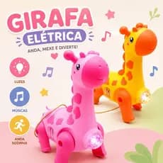 Brinquedo Infantil Educacional Girafinha Elétrica com Som e Luz Interativo Para Bebês e Crianças. Envio Imediato.