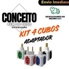 KIT 4 Adaptador Tomada Benjamin Cubo t 4 entradas 10a/20a Envio Imediato