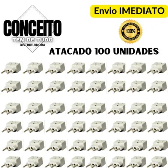 KIT 100 Adaptador Tomada t Benjamin Bob Esponja 10a e 20a Adaptador de Tomada Universal Benjamin