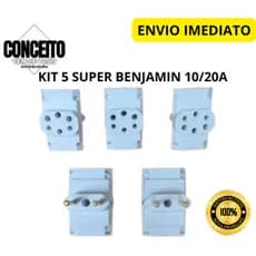 KIT 5 Adaptador Tomada Benjamin Cubo Bob t 4 entradas 10a/20a Envio Imediato